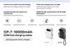 Pin dự phòng REMAX CP-7 10000mAh TypeC Out 22.5W, Kèm 2 cáp sạc, Chân cắm AC chuẩn US