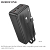 Pin dự phòng Borofone BJ57 10000mAh / BJ57A 20000mAh / BJ57B 30000mAh 2 cổng USB QC 3.0 22.5W và TypeC PD 20W, Kèm 2 cáp Output (Đen)
