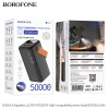 Pin dự phòng Borofone BJ66A 50.000mAh 2 cổng USB QC 3.0 22.5W và TypeC PD 20W, Có đèn Led (Đen)