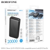 Pin dự phòng Borofone BJ80A 20000mAh / BJ80B 30000mAh / BJ80C 50000mAh 2 cổng USB QC 3.0 22.5W và TypeC PD 20W (Đen)