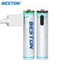 Combo 4 Pin Sạc AAA 1.5V Li-ion Beston 3AC-18 660mWh / 400mAh, Sạc cổng TypeC trên Pin (Trắng)