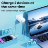 Cốc sạc nhanh 2 cổng Remax RP-U125 GaN 65W, USB 3.0 QC và PD TypeC (Trắng)