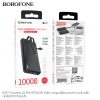 Pin dự phòng Borofone BJ57 10000mAh / BJ57A 20000mAh / BJ57B 30000mAh 2 cổng USB QC 3.0 22.5W và TypeC PD 20W, Kèm 2 cáp Output (Đen)