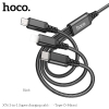 Cáp sạc 3 đầu Hoco X76 cổng Lightning / Type-C / MicroUSB dài 1M, max 2A (Đen)