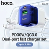 Bộ sạc nhanh 2 cổng Hoco DM-C3 PD TypeC 30W và QC3.0 18W kèm cáp TypeC or Lightning (màu Random)