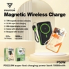 Pin sạc dự phòng không dây PHANTOM P50 10000mAh Wireless 15W, TypeC / LN PD 22.5W, Tích hợp 2 cáp, Có giá đỡ, Tản nhiệt