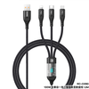 Cáp sạc nhanh đa năng 3in1 Remax RC-C090 USB to TypeC / Lightning / MicroUSB max 100W, dài 1.2M, Màn hình LCD hiển thị dòng sạc (Đen)