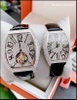 Đồng Hồ Cặp Đôi Davena Dây Da Full Đá Swarovski Tựa Franck Muller (36mm-52mm)
