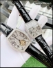 Đồng Hồ Cặp Đôi Davena Dây Da Full Đá Swarovski Tựa Franck Muller (36mm-52mm)