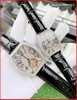 Đồng Hồ Cặp Đôi Davena Dây Da Full Đá Swarovski Tựa Franck Muller (36mm-52mm)
