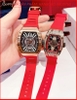 dong-ho-cap-doi-hanboro-automatic-mat-oval-rose-gold-day-silicone-do-timesstore-vn