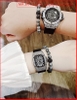 dong-ho-cap-doi-huboler-by-hanboro-mat-tron-hoa-tiet-vu-tru-dinh-da-swarovski-silver-day-silicone-den-chinh-hang-dep-gia-re-timesstore-vn