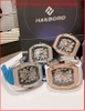 dong-ho-nam-hanboro-automatic-dinh-da-day-silicone-xanh-timesstore-vn