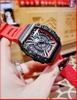 dong-ho-nam-hanboro-automatic-mat-oval-den-day-silicone-do-chinh-hang-dep-timesstore-vn