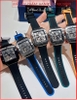 dong-ho-nam-hanboro-automatic-mat-vuong-day-sillicone-mix-xanh-duong-timesstore-vn