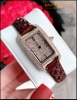 Đồng hồ Nữ Davena Mặt Chữ Nhật Dây Da Swarovski Size nhỏ