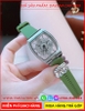 dong-ho-nu-davena-mat-oval-xoay-dinh-da-swarovski-day-silicon-xanh-la-dep-timesstore-vn