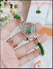 set-dong-ho-nu-davena-vong-tay-day-chuyen-thien-nga-swarovski-rose-gold-xanh-la-dep-timesstore-vn