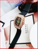 Đồng hồ Hanboro Nữ Mặt Oval Candy Rose Gold Dây Silicone (36mm)