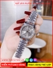 dong-ho-nu-rolex-f1-mat-tron-xam-dinh-da-day-kim-loai-timesstore-vn