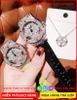 set-dong-ho-nu-davena-ngoi-sao-5-canh-mat-xoay-dinh-da-swarovski-silver-day-da-xanh-la-dep-gia-re-timesstore-vn