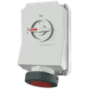ổ cắm công nghiệp có khóa liên động, loại kín nước, 1 pha - 63A - 3 chân - IP67 - Mã 5911A