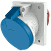 Ổ cắm công nghiệp gắn âm không kín nước, góc nghiêng 20 độ 1Pha-  63A - 3 chân - IP44 , mã 1147A