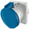 ổ cắm công nghiệp gắn âm không kín nước, dạng thẳng 1Pha-  63A - 3 chân - IP44 , mã 1261A