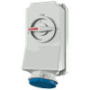 Ổ cắm công nghiệp có khóa liên động, loại không kín nước, 1 pha - 32A - 3 chân - IP44 - Mã 5696A