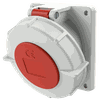 ổ cắm công nghiệp gắn âm, kín nước, góc nghiêng 20 độ 3Pha -  16A - 4 chân - IP67 , mã 1479