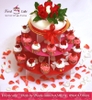 Bánh cưới Tháp Cupcake rải hoa hồng [MS:1331]