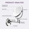 GƯƠNG PHÓNG ĐẠI TREO TƯỜNG MÀU ĐỒNG CỔ (ĐÈN LED) - SLD258 CLEANMAX