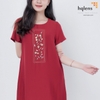 hqlens Đầm đũi NT thêu hoa ngực M-XL D2302