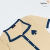 H2217 ÁO NGẮN TAY CỔ VEST HÌNH TIM