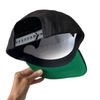 Nón Snapback style Aframe Vải trơn đen xịn vành mặt dưới nón màu xanh lá Brand One Hat