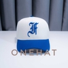 Nón lưỡi trai Fom Vuông Chữ F cách điệu Vải Trắng Kem vành Nón Xanh Dương brand One Hat