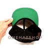 [55,5-58cm] Phôi nón snapback XỊN HÃNG vành dưới xanh lá chuyên dùng để thêu nón cao cấp cho KHÁCH CUSTOM TẠI ONEHAT