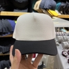 Phôi nón trơn truckercap vải TRẮNG KEM vành đen chất lượng cao fom sâu đầu Brand OneHat