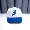Nón lưỡi trai Fom Vuông Chữ F cách điệu Vải Trắng Kem vành Nón Xanh Dương brand One Hat