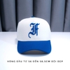 Nón lưỡi trai Fom Vuông Chữ F cách điệu Vải Trắng Kem vành Nón Xanh Dương brand One Hat