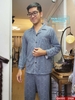 [Form nhỏ] Bộ đồ ngủ Pijama nam thun co giản trung niên tay dài quần dài QM995