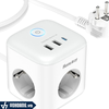 Huntkey SGC307 | Ổ Điện Nối Dài Đa Năng Hỗ Trợ Sạc 15W Type-C Và 3 Ổ Cắm AC