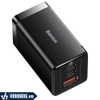 Baseus LVJ032 | Cóc Sạc Nhanh 65W Gan5 Pro 2 Cổng C - 1 Cổng USB | Kèm Cáp Sạc C to C