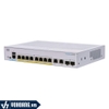 Cisco CBS350-8FP-E-2G-EU | Switch Quản Lý PoE 8 Cổng Gigabit - Tích Hợp 2 Cổng Gigabit RJ45/SFP