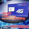 Mobifone MDT250A | Gói Cước Data 4G Siêu Tiết Kiệm 4GB/Tháng Trọn Gói 1 Năm | Sim Giá Rẻ