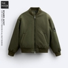 Z.R - Áo Khoác Bomber Trần Bông Dáng Relaxed-Fit - 2025AK176