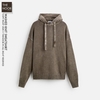 Z.R - Áo Len Dệt Kim Dáng Hoodie Wax Bạc - 2025AN35