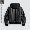 Z.R - Áo Khoác Da Dáng Bomber Có Mũ - 2026AK87