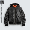 Z.R - Áo Khoác Da Dáng Bomber Có Mũ - 2026AK87