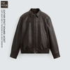 Z.R - Áo Khoác Da Cổ Bẻ Dáng Bomber - 2026AK96